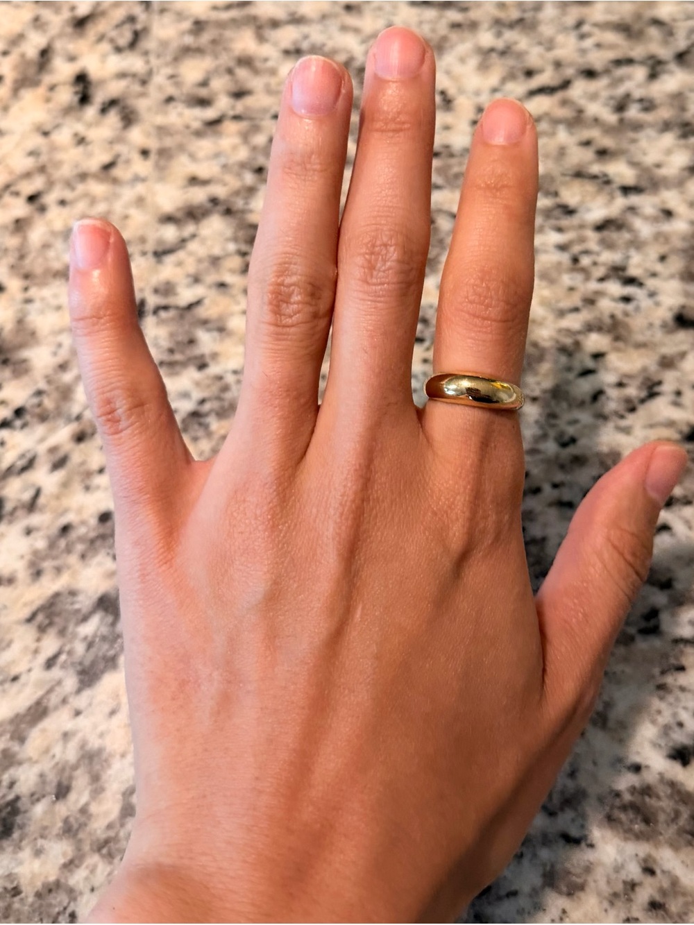 Mejuri Polished Solid Gold Dome Ring Sz 7